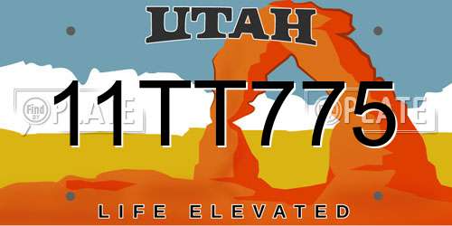 11TT775 Utah License Plate