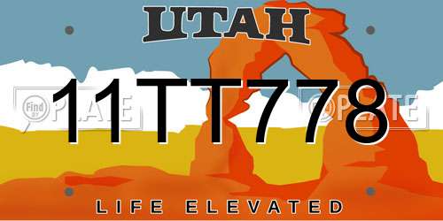 11TT778 Utah License Plate