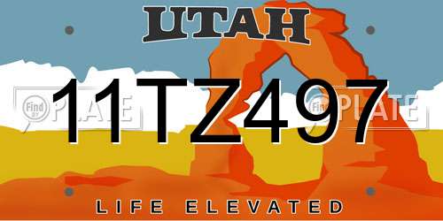 11TZ497 Utah License Plate