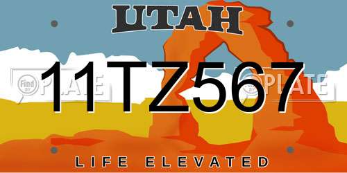 11TZ567 Utah License Plate