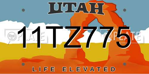 11TZ775 Utah License Plate