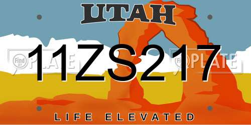11ZS217 Utah License Plate