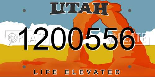 1200556 Utah License Plate