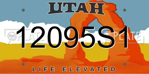 12095S1 Utah License Plate