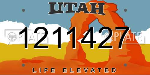 1211427 Utah License Plate