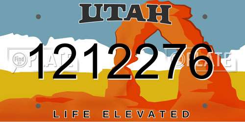 1212276 Utah License Plate