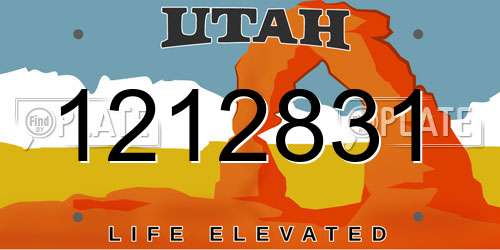 1212831 Utah License Plate