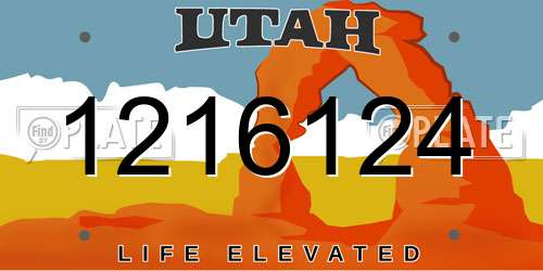 1216124 Utah License Plate