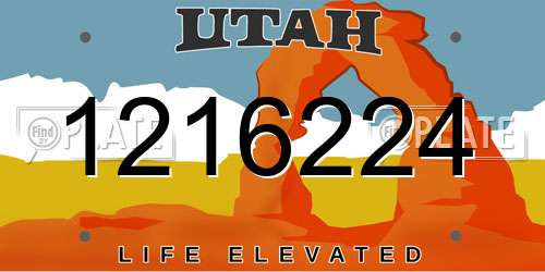 1216224 Utah License Plate