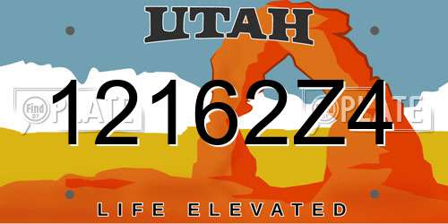 12162Z4 Utah License Plate