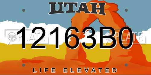 12163B0 Utah License Plate
