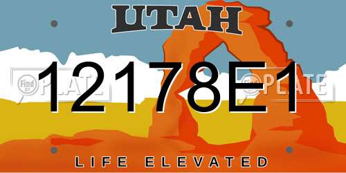 12178E1 Utah License Plate