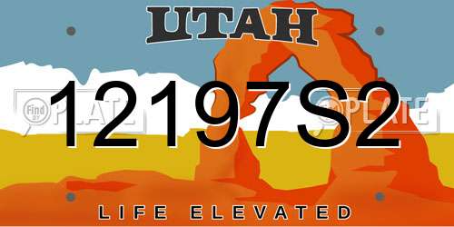 12197S2 Utah License Plate