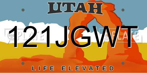 121JGWT Utah License Plate