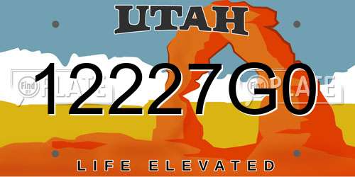12227G0 Utah License Plate