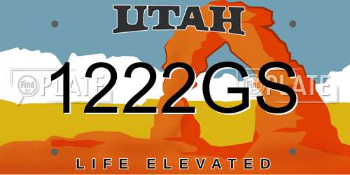 1222GS Utah License Plate