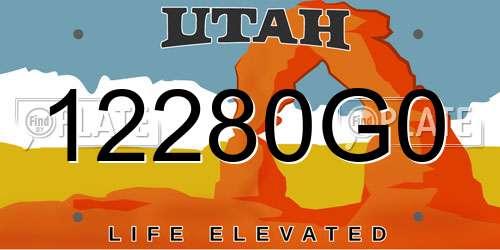 12280G0 Utah License Plate
