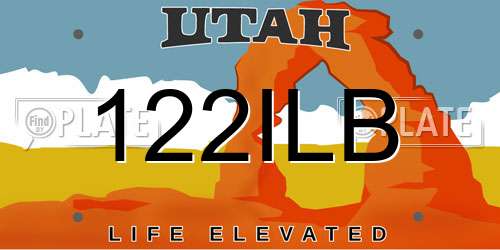 122ILB Utah License Plate