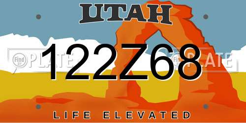 122Z68 Utah License Plate