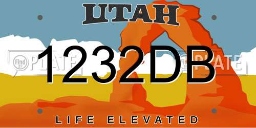 1232DB Utah License Plate