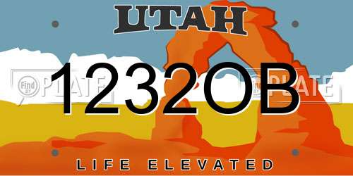 1232OB Utah License Plate