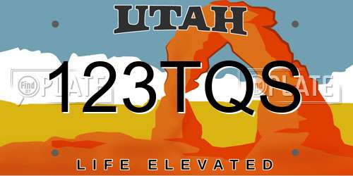 123TQS Utah License Plate