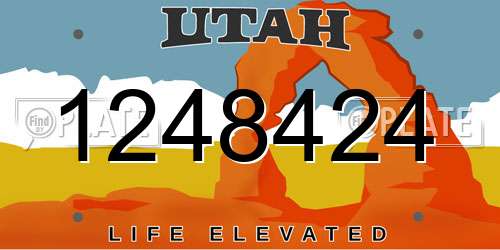 1248424 Utah License Plate