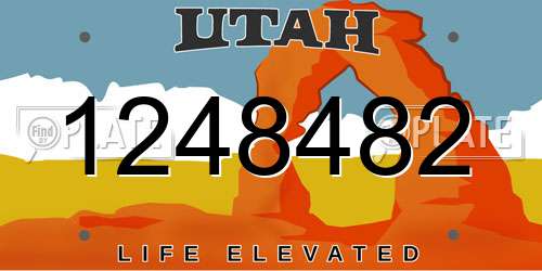 1248482 Utah License Plate