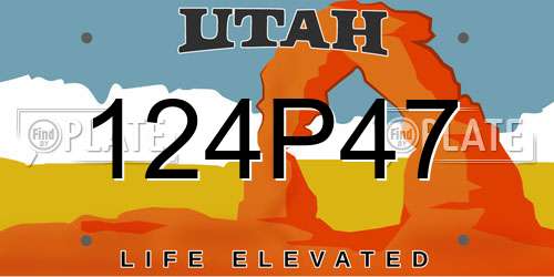 124P47 Utah License Plate