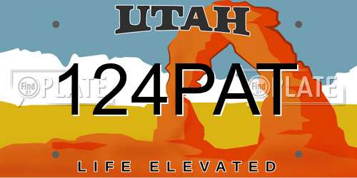 124PAT Utah License Plate