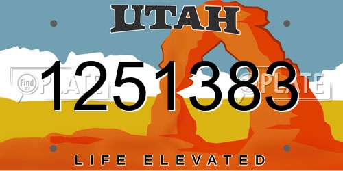 1251383 Utah License Plate