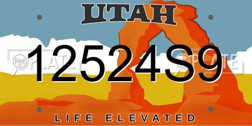 12524S9 Utah License Plate