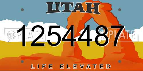 1254487 Utah License Plate