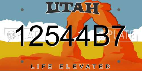 12544B7 Utah License Plate