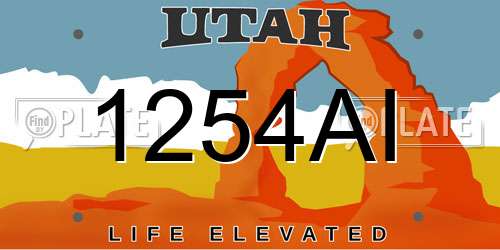 1254AI Utah License Plate