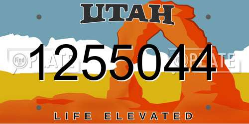 1255044 Utah License Plate