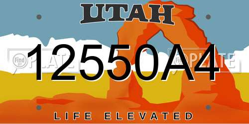 12550A4 Utah License Plate