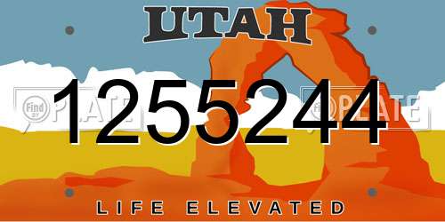 1255244 Utah License Plate