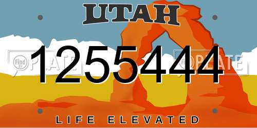 1255444 Utah License Plate