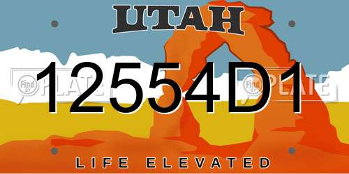12554D1 Utah License Plate