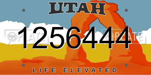 1256444 Utah License Plate