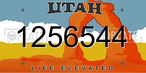 1256544 Utah License Plate