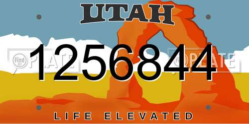 1256844 Utah License Plate