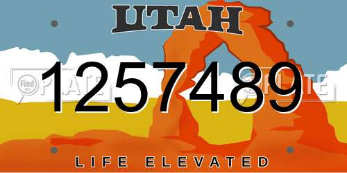 1257489 Utah License Plate