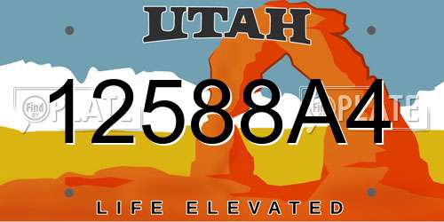 12588A4 Utah License Plate