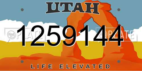 1259144 Utah License Plate
