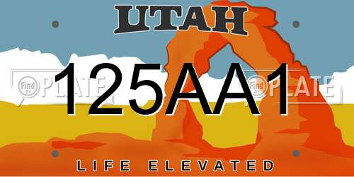 125AA1 Utah License Plate