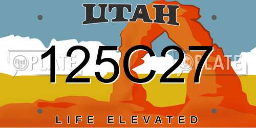 125C27 Utah License Plate