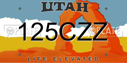 125CZZ Utah License Plate