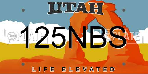 125NBS Utah License Plate